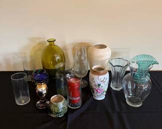 Kutani Japan Porcelain Vase, Art Glass  Decorative Vase Assortment