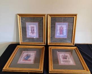 Four Coordinated Framed Angel Pictures with Paragon Picture Gallery Label