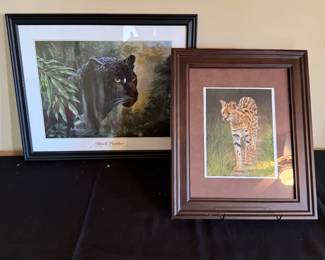 Two Framed WildCat Pictures with Don Balke Black Panther Print