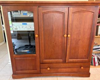 Riverside Entertainment Cabinet with Glass Door  Storage Drawer