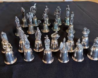22Piece Holiday Silverplate Bell Collection  12 Days of Christmas  Nativity