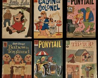 Vintage Dell Comics 1960s: Little Lulu, Calvin & the Colonel, Ponytail, Disney's Babes in Toyland, and Tip Top