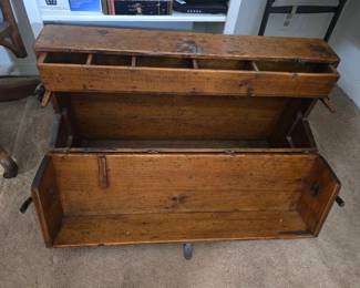 Inside the antique carpenter's chest