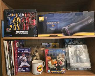 GI Joe, Nikon Prostaff scope, Collectible figurines and more! 
