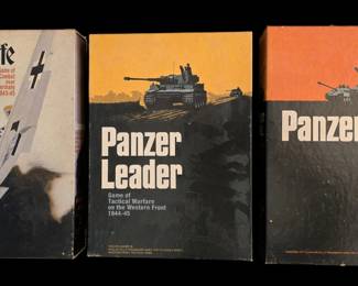 Avalon Hill Bookcase Games:  Luftwaffe (1971) Panzer Blitz (1970) - Panzer Leader (1974)