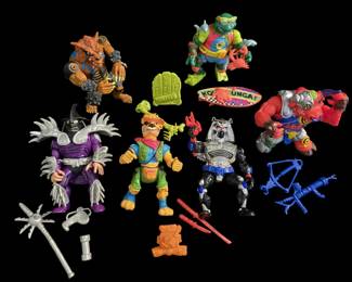 1991 TMNT - Groundchuck, Walkabout, Super Shredder, Rahzar Villain, 