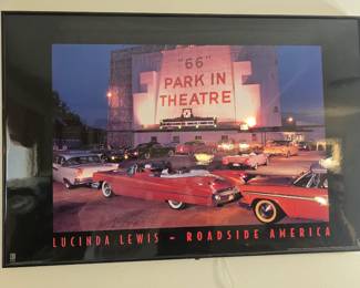 "66" PARK IN THEATRE - Lucinda Lewis - Roadside American - Lighted, framed wall art