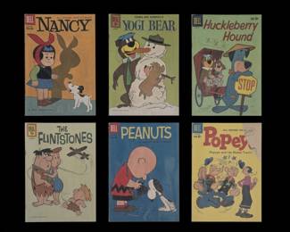 Vintage 1960s Dell Comic Books 1958-1962:  Nancy, Yogie Bear, Huckleberry Hound, The Flintstones, Peanuts, Popeye