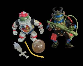 1990 TMNT Teenage Mutant Ninja Turtles - Ralph Space Cadet & Leo the Sewer Samurai