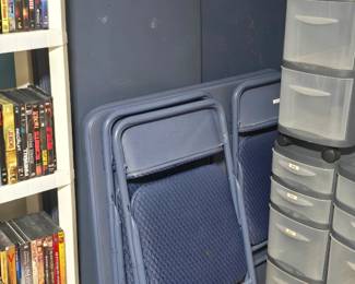Card tables, long tables and chairs
