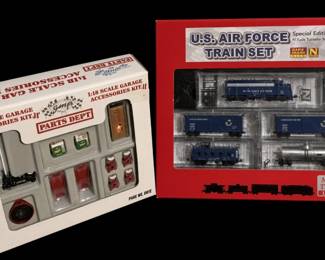 Garage Accessories Kit (parts Dept) and U.S. Air Force TrainSet (micro train)