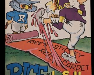 RICE vs L.S.U - Chase Cover- September 28, 1963 - Official Owl Program (Rare) 