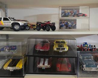 Die Cast Cars in acrylic boxes