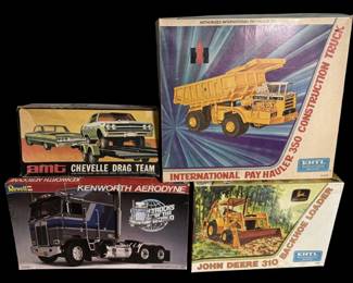 AMT Chevelle Drag TEam, ERTL International Pay Hauler 350, Revell Kenworth Aerodyne, ERTL John Deere 310 Backhoe Loader