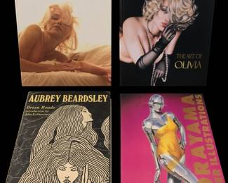 1982 The last Sitting by photographer Bert Stern is Marily Monroe's final formal photo session / 1993 Let Them Eat Cheesecake: The Art of Olivia (de Berardinis) / 1960s  Aibreu Beards;eu bu Broam Reade / 1980s Hajime Sorayama illustration book