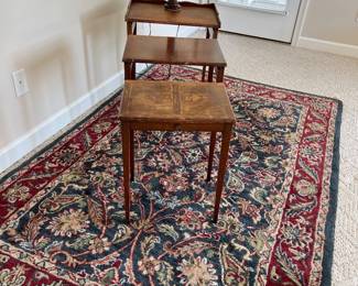 Heritage Henredon Nesting Tables (3 pc), Wool Rug, Lamp