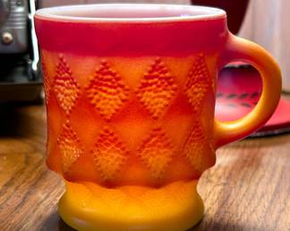 Vintage 70s Fire King Coffee Mug in the Kimberly pattern