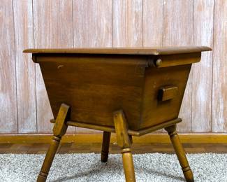 Mid century Early American Doughbox Style Sewing Table