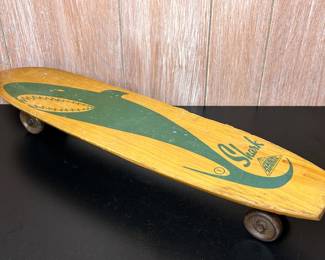 Vintage SHARK Wood Skateboard by Nash Surfboards