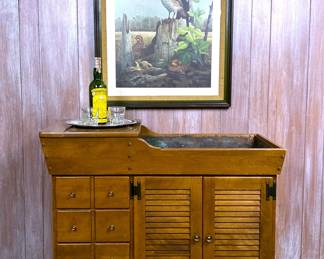 VINTAGE ETHAN ALLEN EARLY AMERICAN MAPLE DRY SINK