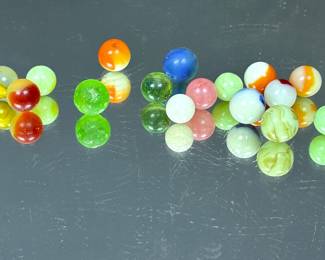 OLD URANIUM GLASS MARBLES