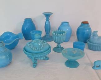 Blue Opaline Glass Collection