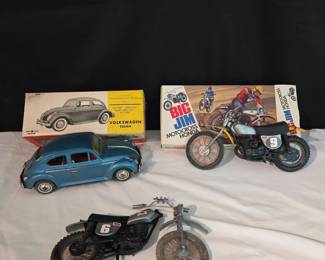 Bandai Volkswagen Beetle Tin Toy Car wOriginal Box