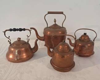 Antique Copper Tea Pot Collection