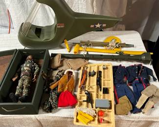 Vintage 12 GI Joe Figure With Helicopter