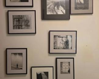 8 Piece Framed Black White Photo Set