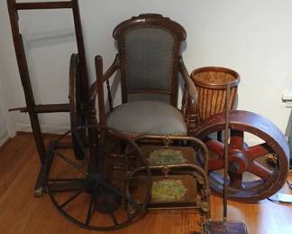 Brass Doll Bed, Bissell Little Jewel, Wooden Wagon Wheels