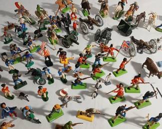 Large Collection Of Plastic Cowboy Indian British Soldiers