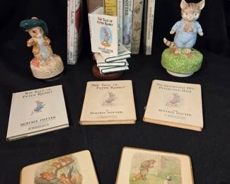 Vintage Beatrix Potter Peter Rabbit Collection Books and Music Boxes