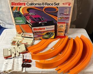 Vintage Hot Wheels Sizzler Slot Cars With Track