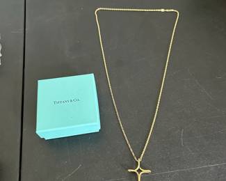 750 Gold Tiffany Co Pendant With 14k Chain