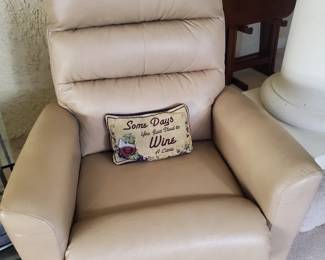 Close-up leather recliner