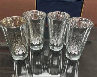 MCM Silver Ombr Embossed Highball Tumblers