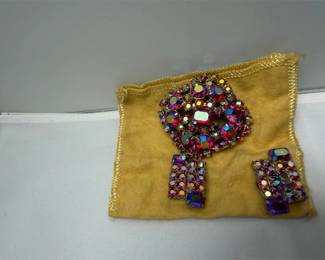 Vintage aurora borealis brooches
