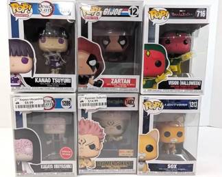 BB155 Six NIP Funko Pop FiguresDemon Slayer, Pixar Lightyear, Wanda Vision