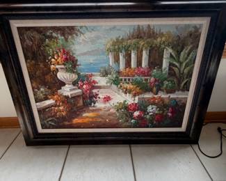 Framed garden scene wall art, alternate view