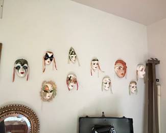 Vintage Ceramic Mardi Gras Masks