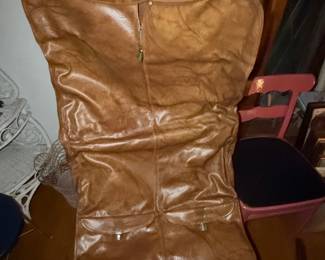Vintage Tan Leather Garment Bag