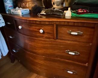 Vintage Mahogany Bow Front Chest of Drawers