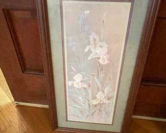 Vintage Lena Liu Iris Print in Wood Frame