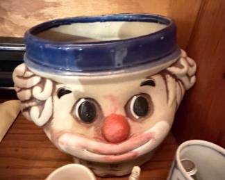 Vintage Ceramic Clown Head Planter/Pot