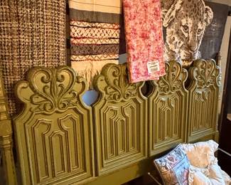Vintage Painted Wood Headboard