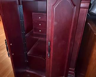 Vintage Cherry Finish Armoire with Drawers