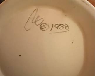 Vintage 1988 Studio Art Ceramic Vase - Georgia Jacob Style