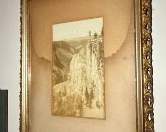 Vintage Landscape Photograph of Yosemite Valley in Ornate Gilt Frame
