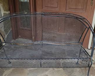Vintage Woodard Wrought Iron Grapevine Bench
